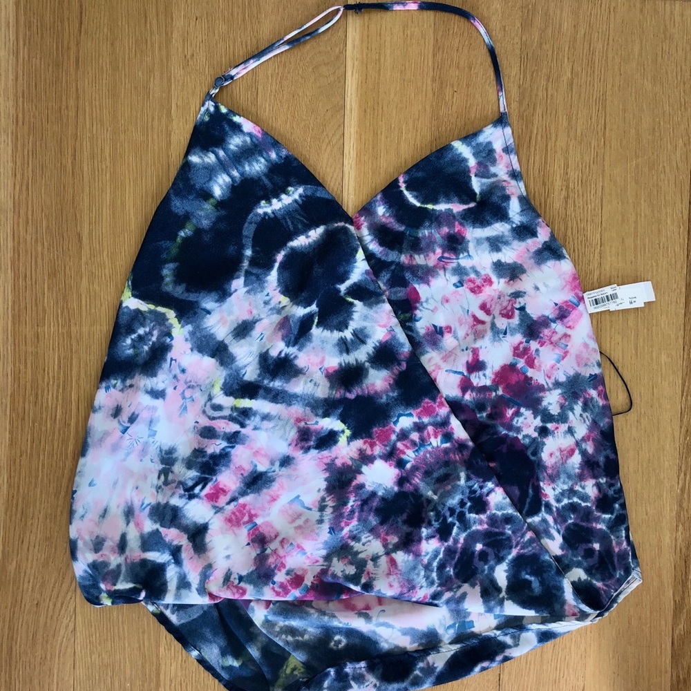 NWT Aqua tie dye halter top